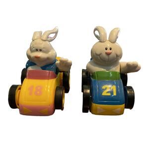 Pull Back & Go Rabbit Racers #18 #21 Easter Holiday Toys Easter Unlimited